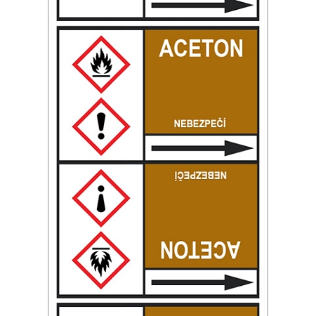 Značení potrubí, aceton